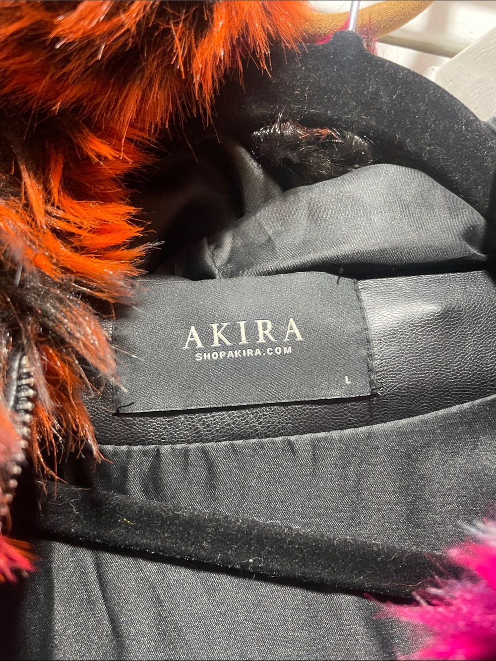 Multicolored Faux Fur Hood Trim Jacket and Ear Muffs - Picture 6 of 7